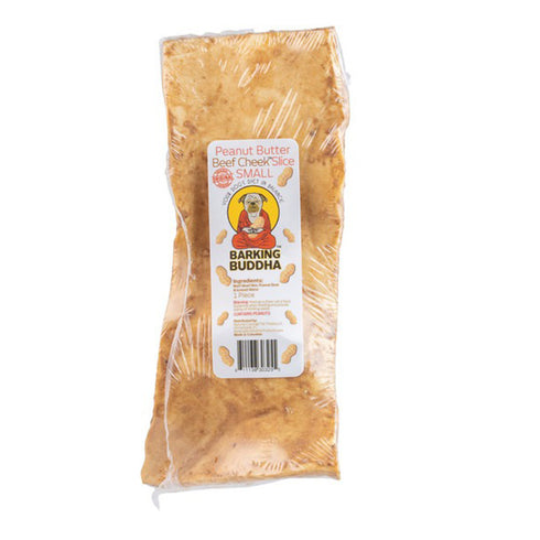 Barking Buddha Peanut Butter Beef Cheek Slice Small For Small Dogs / Medium Chewers - Poudre Pet and Feed Supply