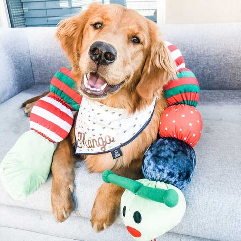 PatchWork Pet Holiday Ornaments Caterpillar 43" Dog Toys Poudre Pet & Feed Supply 2