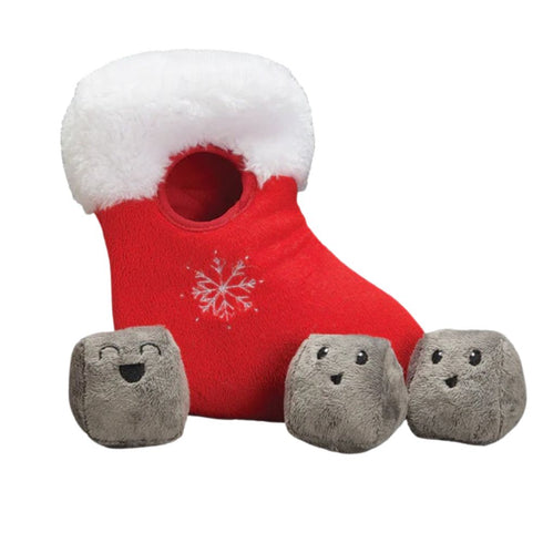 Patchwork Pet Stocking With Coal 10" Dog Toy Poudre Pet & Feed Supply