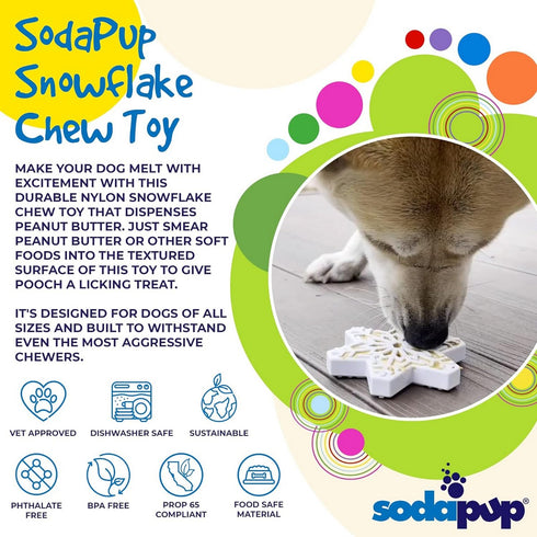 SodaPup Snowflake Ultra Durable Nylon Dog Chew Toy - Poudre Pet and Feed Supply