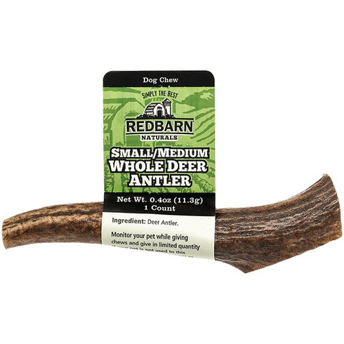 Redbarn Small Medium Whole Deer Antler Dog Treats 0.4oz - Poudre Pet and Feed Supply