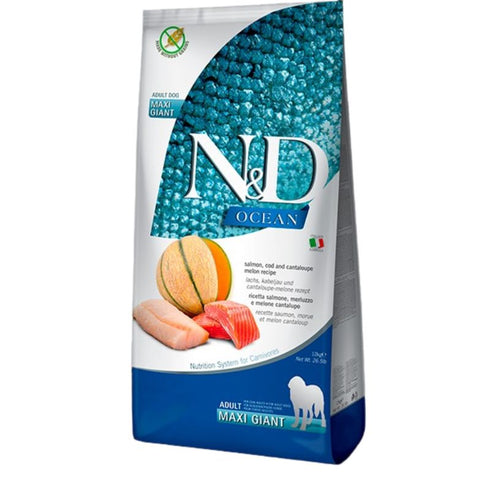Farmina Grain Free Salmon Cod Cantelope Melon Maxi Giant Dry Dog Food 26.4lb Poudre Pet & Feed Supply