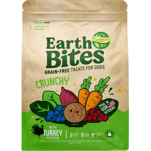 Earthborn Holistic EarthBites Grain-Free Turkey Pumpkin Dog Treats 10oz - Poudre Pet and Feed Supply