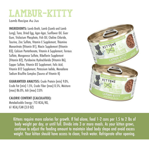 Weruva Lamb Recipe Au Jus Lambur-Kitty Wet Cat Food 3oz - Poudre Pet and Feed Supply