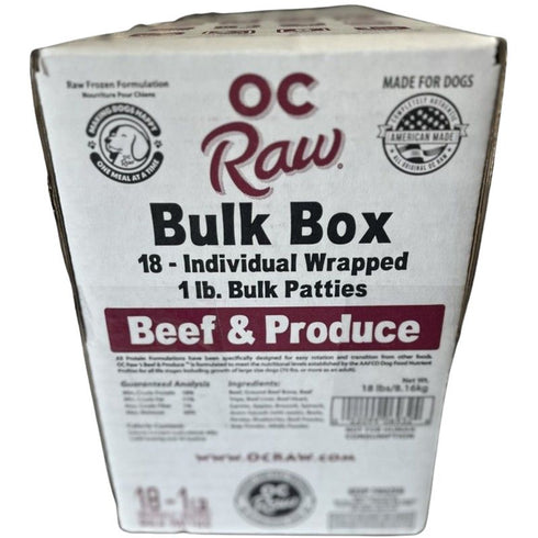 OC Raw Frozen Beef & Produce Dog Food 18lb Bulk Box - Poudre Pet & Feed Supply 3