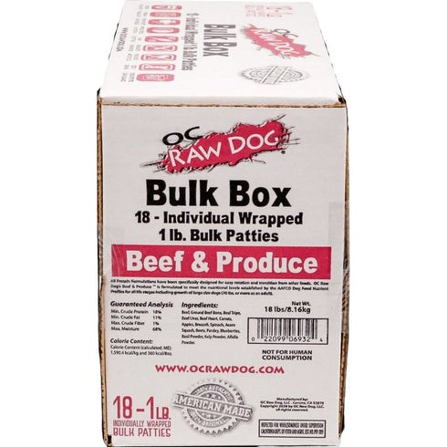 OC Raw Frozen Beef & Produce Dog Food 18lb Bulk Box - Poudre Pet & Feed Supply 4