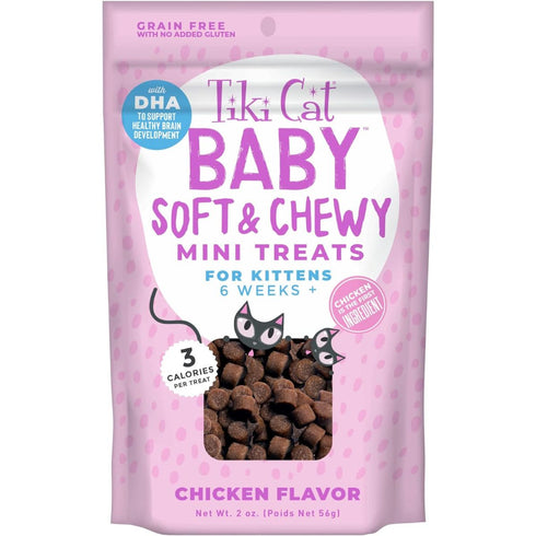 Tiki Cat Baby Soft & Chewy Mini Treats Chicken Flavor 2oz Poudre Pet & Feed Supply