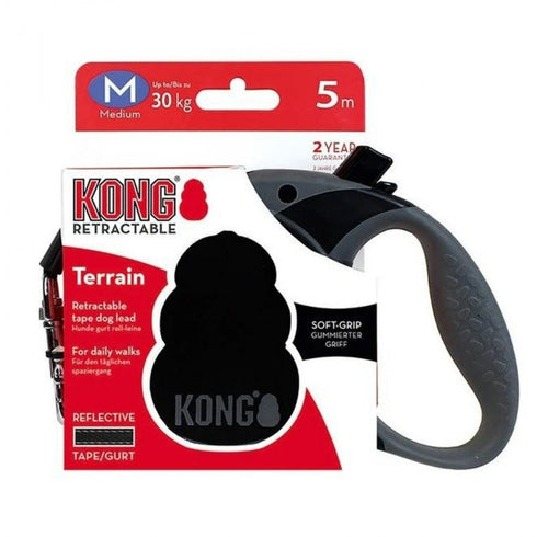 VSI KONG Trail Retractable Dog Leash Medium Black 30 kg - Poudre Pet and Feed Supply