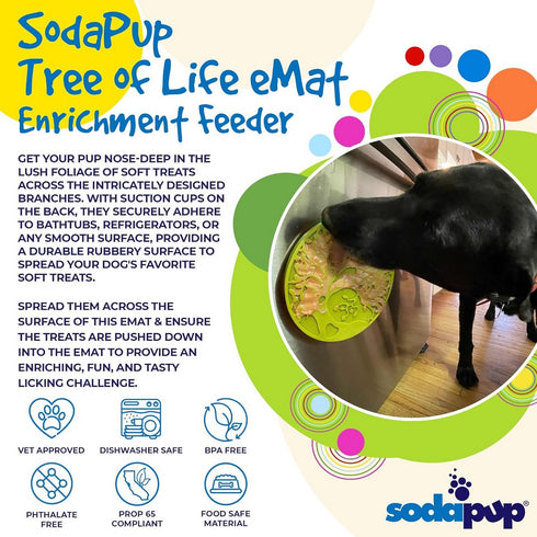 SodaPup eMat Tree Of Life Lick Mat with Suction Cups - Poudre Pet and Feed Supply