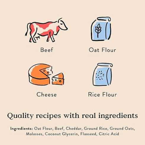 Bocce's Bakery Say Moo Beef & Cheddar Training Dog Treats 6oz