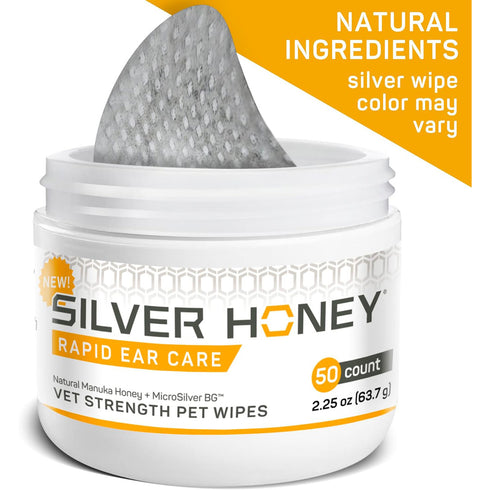 VSI Absorbine Silver Honey Rapid Ear Care Vet Strength Pet Wipes 50Ct - Poudre Pet and Feed Supply