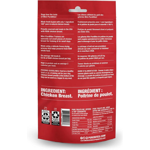 PureBites Chicken Trainers Mini Freeze-Dried Dog Treats 2.1oz -Poudre Pet & Feed Supply 2