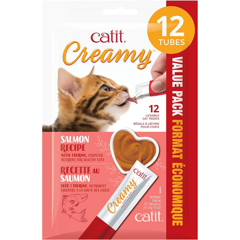Catit Creamy Lickable Salmon Cat Treats 12 Pack poudrefeed.com
