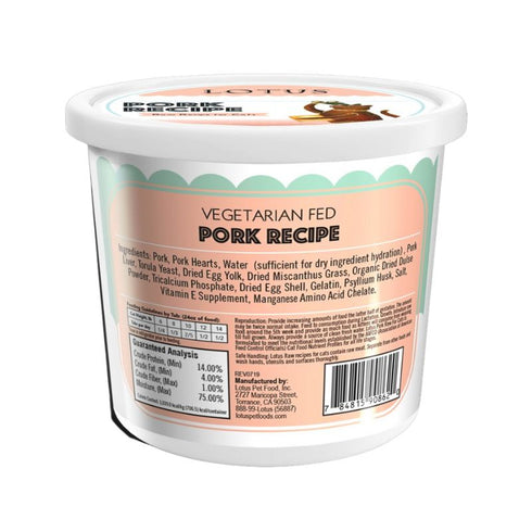 Lotus Cat Frozen Pork Raw Cat Food 24oz poudrefeed.com 2