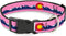 Buckle-Down Pet Collar, Colorado Flag Icon Mountain Skyline Pink Blue White, 13" - 17"