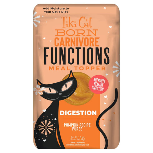 Tiki Cat Born Carnivore Functions Digestion Pumpkin Puree Tummy Topper Cat Food 1.5oz Poudre Pet & Feed Supply
