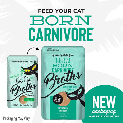 Tiki Cat Born Carnivore Tuna In Broth Cat Food Topper 1.3oz Poudre Pet & Feed Supply 2