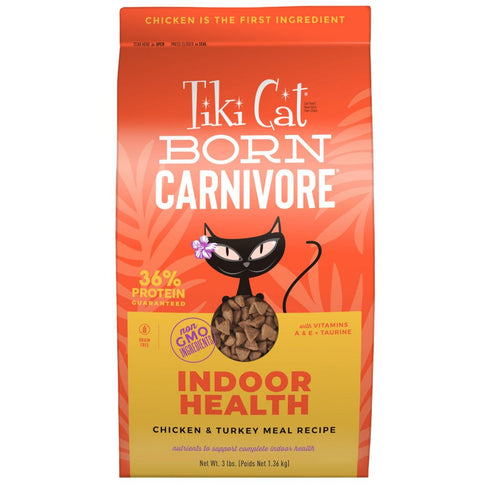 Tiki Cat Born Carnivore Indoor Health Dry Cat Food - Chicken & Turkey - 3lb Bag