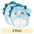 Squishmallow Dino Plush Dog Toy 2pk