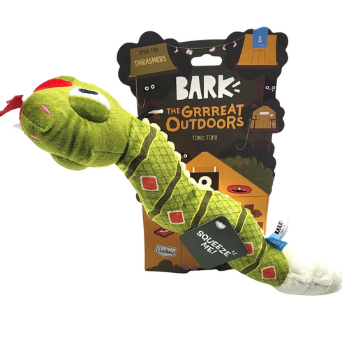 Bark Toxic Rattlesnake Green Dog Toy