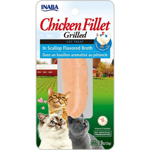 Inaba Grilled Chicken Filet in Scallop Flavored Broth Cat Treat 0.52oz - Poudre Pet & Feed Supply