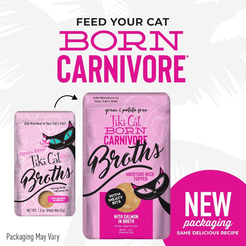 Tiki Cat Born Carnivore Salmon in Broth Cat Food Topper 1.3oz Poudre Pet & Feed Supply 3