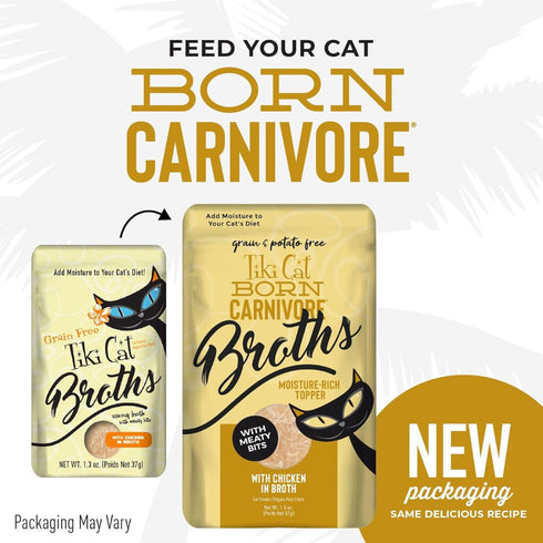Tiki Cat Born Carnivore Chicken in Broth Cat Food Topper 1.3oz Poudre Pet & Feed Supply 3