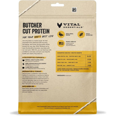 Vital Essentials Freeze Dried Duck Hearts Dog Treats 150Ct - Poudre Pet & Feed Supply 2