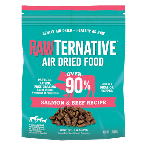Rawternative Air Dried Raw Dog Food - Salmon & Beef - 5oz Bag