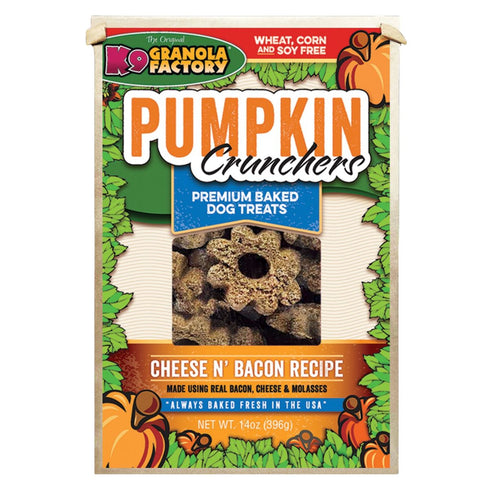 K9 Granola Pumpkin Crunchers Cheese N' Bacon Recipe Dog Treats 14oz - Poudre Pet & Feed Supply