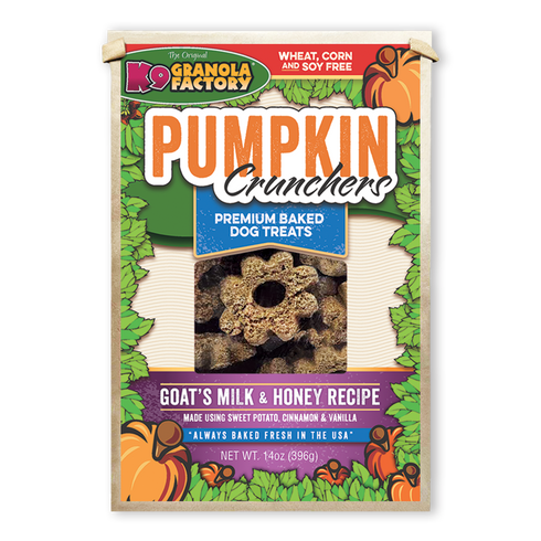 K9 Granola Factory Pumpkin Crunchers Goat's Milk & Honey Dog Treats 14oz