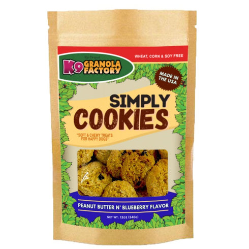 K9 Granola Simply Cookies Peanut Butter & Blueberry Dog Treats 12oz - Poudre Pet & Feed Supply