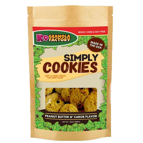 K9 Granola Simply Cookies Peanut Butter & Carob Dog Treats 12oz - Poudre Pet & Feed Supply