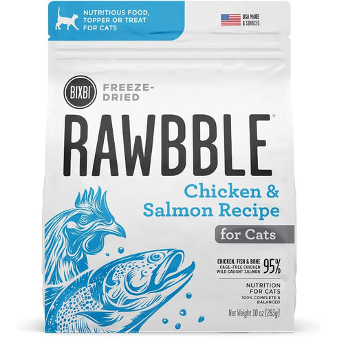 Bixbi Rawbble Freeze Dried Chicken & Salmon Raw Cat Food 10oz - Poudre Pet & Feed Supply