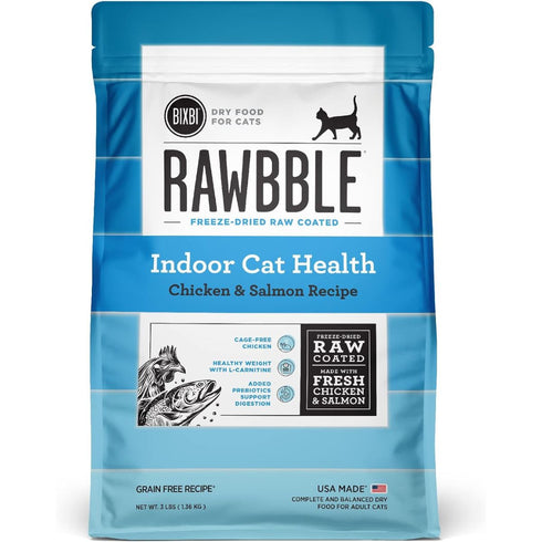 Bixbi Rawbble Indoor Health Chicken & Salmon Dry Cat Food 3lb - Poudre Pet & Feed Supply