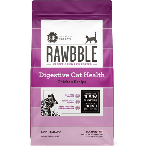 Bixbi Pet Rawbble Digestive Health Chicken Dry Cat Food 10lb - Poudre Pet & Feed Supply
