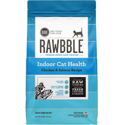 Bixbi Pet Rawbble Indoor Health Chicken & Salmon Dry Cat Food 10lb - Poudre Pet & Feed Supply