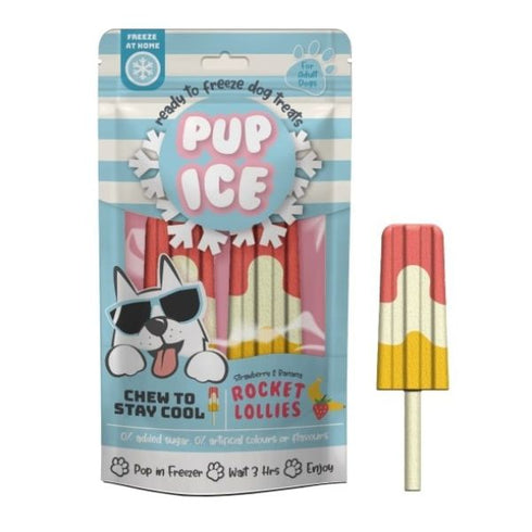 Pup Ice Rocket Lollies Yougurt Strawberry Banana Dog Treats - Poudre Pet & Feed Supply 2