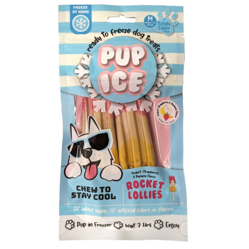 Pup Ice Rocket Lollies Yougurt Strawberry Banana Dog Treats - Poudre Pet & Feed Supply