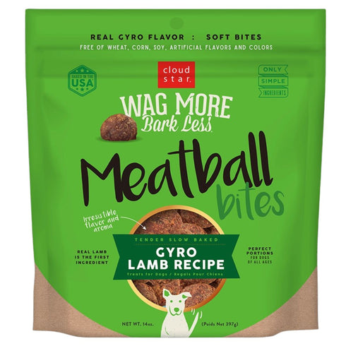 Wag More Bark Less Meatballs Grain Free Bites Gyro Lamb Dog Treats 14oz - Poudre Pet & Feed Supply