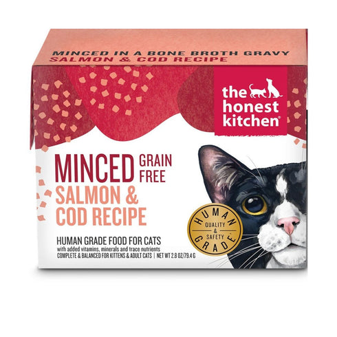 The Honest Kitchen Grain Free Wet Cat Food - Minced Salmon & Cod - 2.8oz Tetra Pak