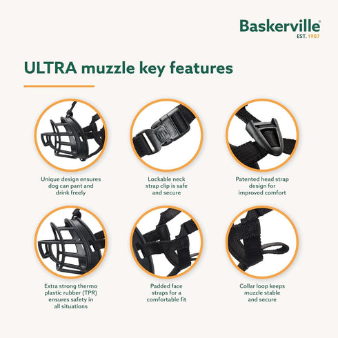 Baskerville Ultra Muzzle - Training Muzzle for Dogs, Size 2