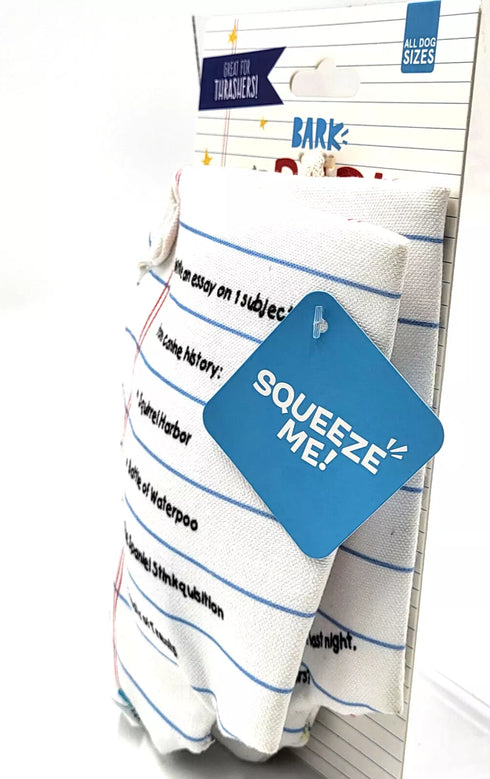 Bark Box, Hungry Hungry Homework, Squeaky Crinkle, 2in1 Dog Toy