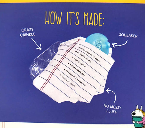 Bark Box, Hungry Hungry Homework, Squeaky Crinkle, 2in1 Dog Toy