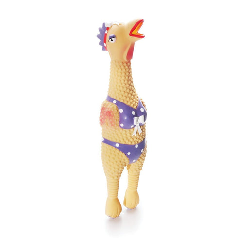 Outward Hound Squawkers Henrietta Latex Rubber Chicken Interactive Dog Toy Large