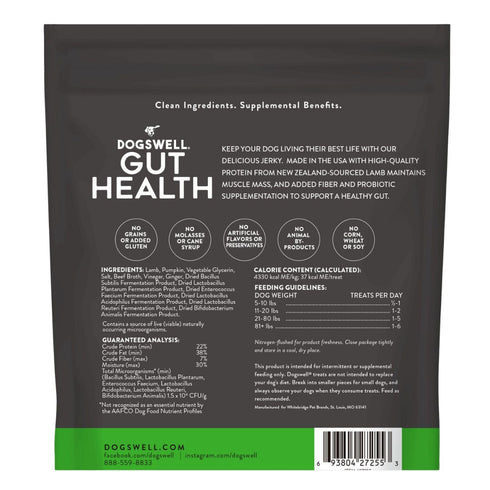 Dogswell Gut Health Lamb Mini Jerky Dog Treats 4oz - Poudre Pet & Feed Supply 2