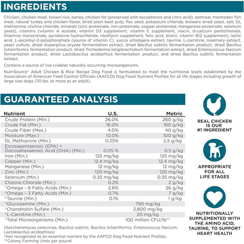 NutriSource Adult Chicken & Rice Recipe Dry Dog Food 12lb - Poudre Pet & Feed Supply 5