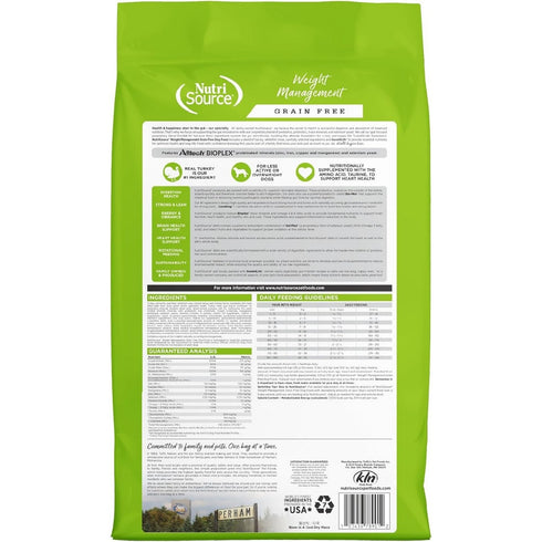 NutriSource Grain Free Turkey Weight Management Dry Dog Food 12lb - Poudre Pet & Feed Supply 2