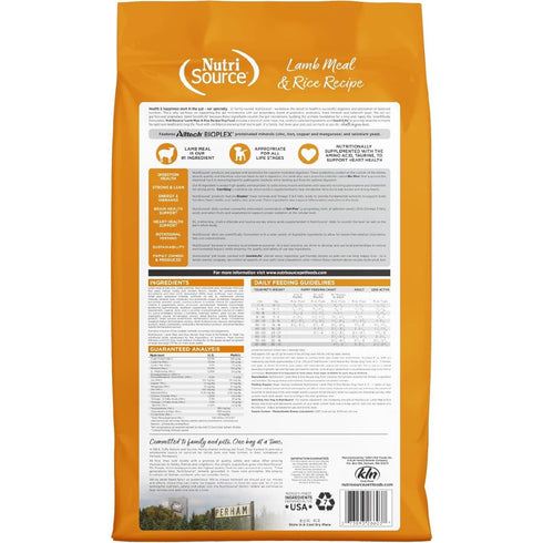 NutriSource Lamb Meal & Rice Healthy Dry Dog Food 12lb - Poudre Pet & Feed Supply 2