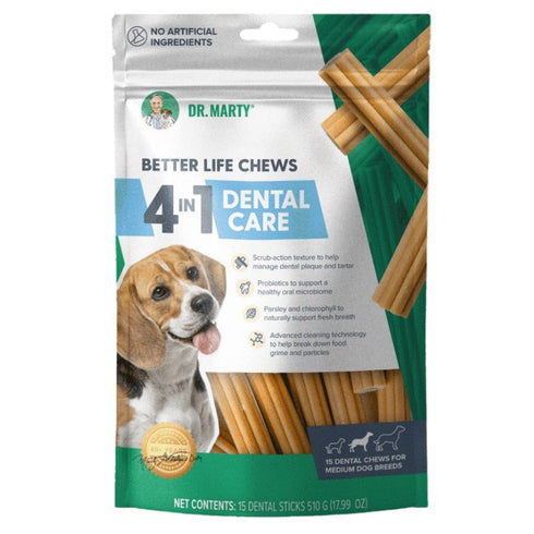 Dr. Marty Better Life Chews 4-in-1 Dental Care Dog Treats Medium 18oz - Poudre Pet & Feed Supply